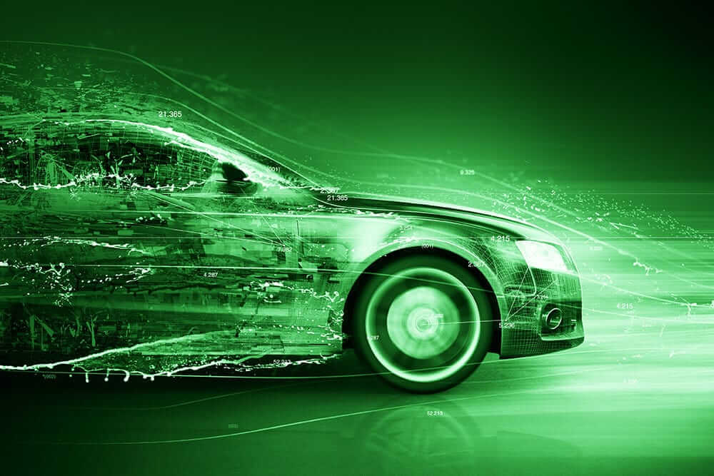 Abstract green car